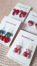 Load image into Gallery viewer, Teddy Bear Earrings- Pink & Red