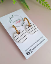 Load image into Gallery viewer, Luna Hoops- White/Black Stripes