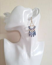 Load image into Gallery viewer, Esme Earrings- Blue/Pink Floral