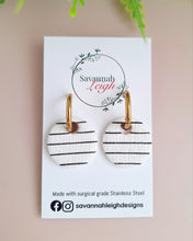 Load image into Gallery viewer, Luna Hoops- White/Black Stripes