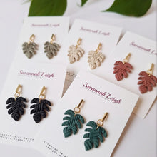 Load image into Gallery viewer, Mini Monstera Earrings- Taupe
