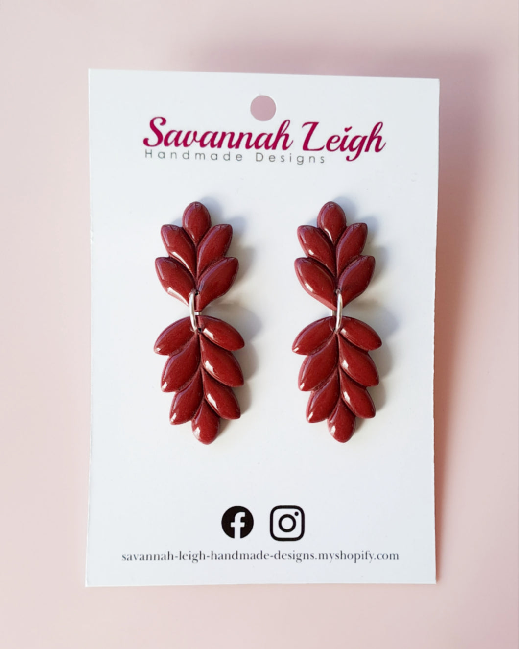 Amelia Earrings- Wine Red