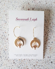 Load image into Gallery viewer, Gold Moon Hoop Earrings
