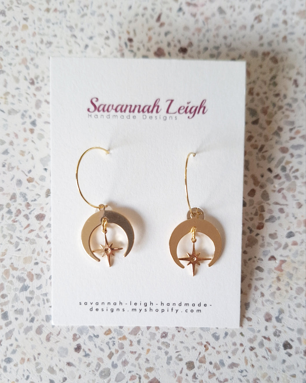 Gold Moon Hoop Earrings