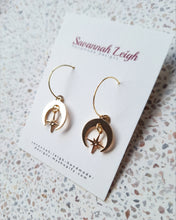Load image into Gallery viewer, Gold Moon Hoop Earrings
