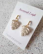 Load image into Gallery viewer, Mini Monstera Earrings- Taupe
