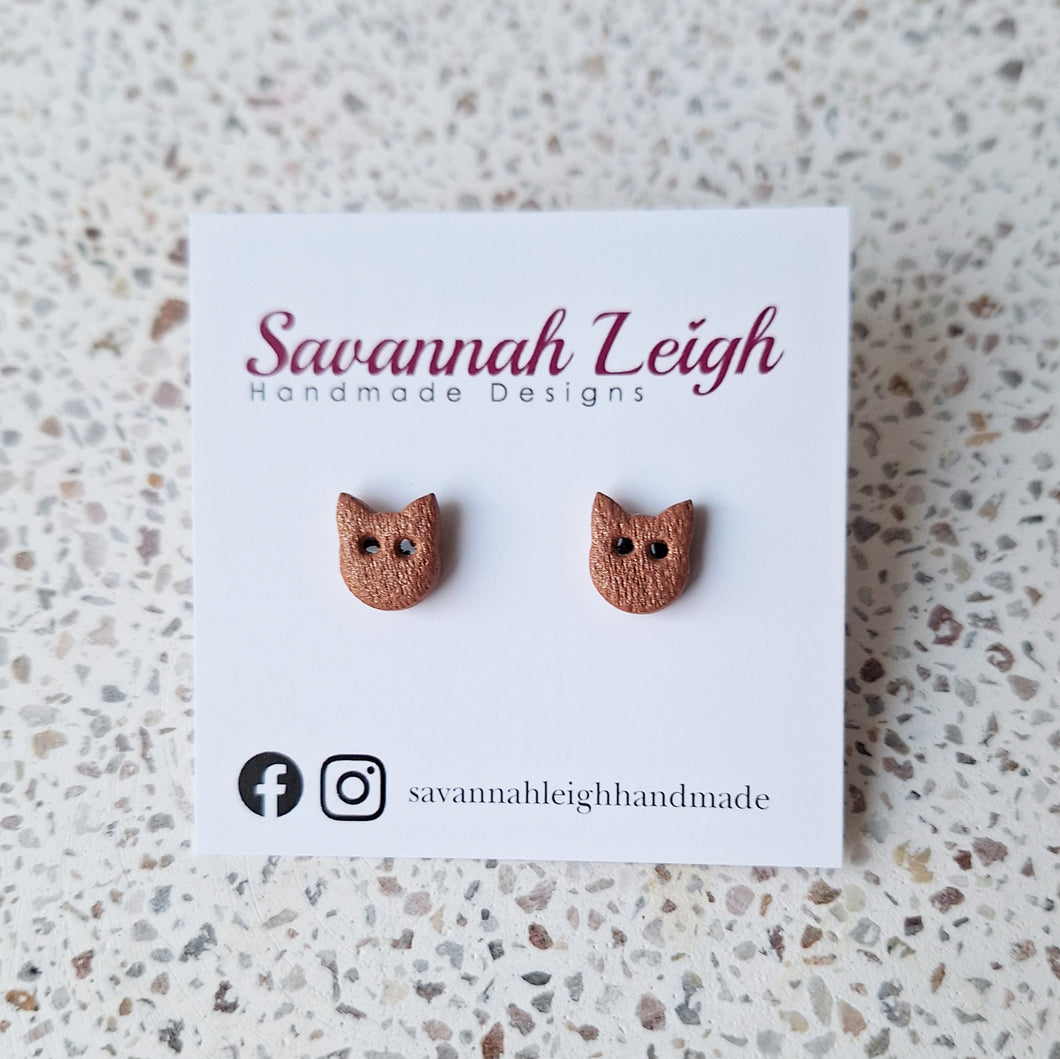 Cat Studs- Bronze