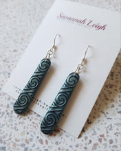 Load image into Gallery viewer, Maia Earrings- Shimmery Green &amp; Black
