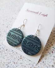 Load image into Gallery viewer, Hinemoana Earrings- Shimmery Green &amp; Black
