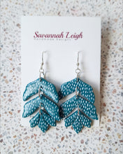 Load image into Gallery viewer, Avery Earrings - Teal &amp; White
