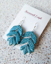 Load image into Gallery viewer, Avery Earrings - Teal &amp; White
