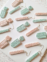 Load image into Gallery viewer, Hana Earrings- Sage &amp; Speckled White
