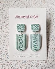 Load image into Gallery viewer, Hana Earrings- Sage &amp; Speckled White
