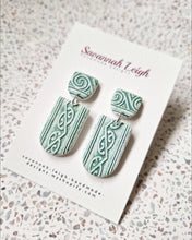 Load image into Gallery viewer, Hana Earrings- Sage &amp; Speckled White

