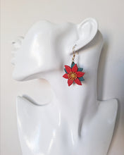 Load image into Gallery viewer, Poinsettia Earrings
