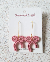 Load image into Gallery viewer, Leia Bow Earrings- Melon
