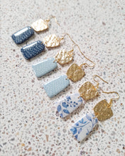 Load image into Gallery viewer, Petra Earrings- Dusty Blue &amp; White
