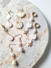Load image into Gallery viewer, Shell Hoops- Pearly White
