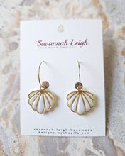 Load image into Gallery viewer, Shell Hoops- Pearly White
