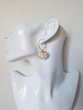 Load image into Gallery viewer, Shell Hoops- Pearly White
