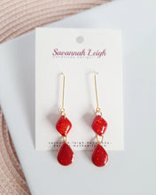 Load image into Gallery viewer, Kiara Earrings- Red Glitter
