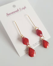 Load image into Gallery viewer, Kiara Earrings- Red Glitter
