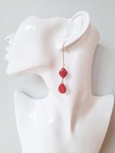 Load image into Gallery viewer, Kiara Earrings- Red Glitter
