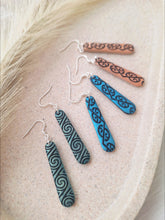 Load image into Gallery viewer, Maia Earrings- Shimmery Blue &amp; Black
