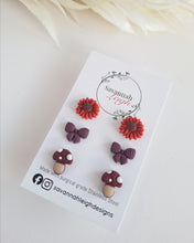 Load image into Gallery viewer, Burnt Orange Sunflower Studs
