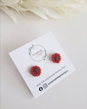 Load image into Gallery viewer, Burnt Orange Sunflower Studs
