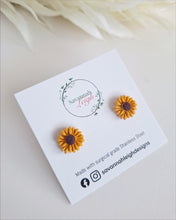 Load image into Gallery viewer, Yellow Sunflower Studs
