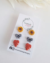 Load image into Gallery viewer, Burnt Orange Leaf Studs
