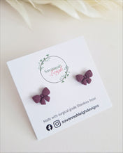 Load image into Gallery viewer, Plum Bow Studs
