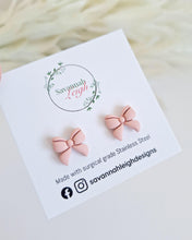 Load image into Gallery viewer, Blush Pink Bow Studs
