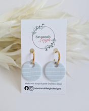 Load image into Gallery viewer, Luna Hoops- Dusty Blue Stripes
