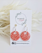 Load image into Gallery viewer, Luna Hoops- Blush Pink &amp; Red Leopard
