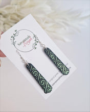Load image into Gallery viewer, Maia Earrings- Shimmery Green &amp; Black

