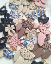 Load image into Gallery viewer, Cleo Earrings- Blue/Pink Floral
