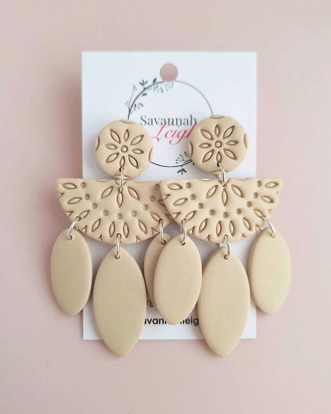 Abigail Earrings- Beige