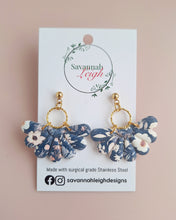 Load image into Gallery viewer, Cleo Earrings- Blue/Pink Floral
