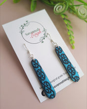 Load image into Gallery viewer, Maia Earrings- Shimmery Blue &amp; Black
