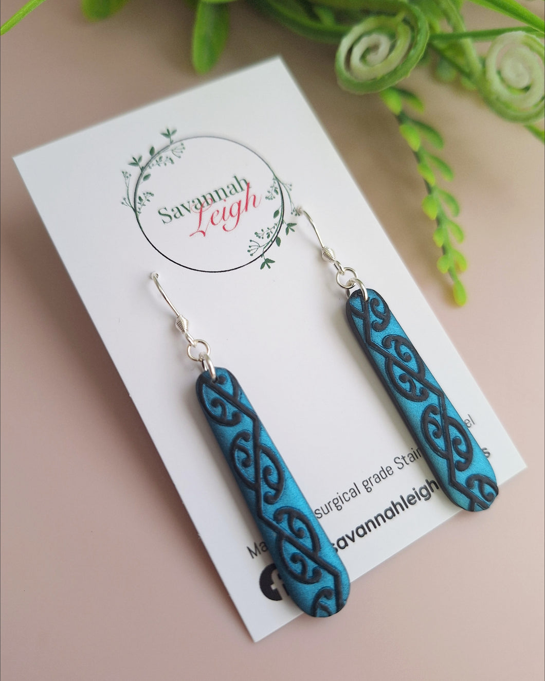 Maia Earrings- Shimmery Blue & Black