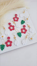 Load image into Gallery viewer, Monstera Earrings- Forest Green
