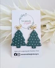 Load image into Gallery viewer, Christmas Tree Earrings- Dark Green
