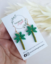 Load image into Gallery viewer, Palm Tree Earrings- Green
