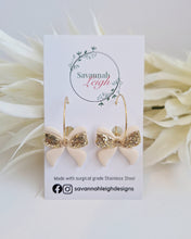 Load image into Gallery viewer, Ava Bow Hoops- Ivory
