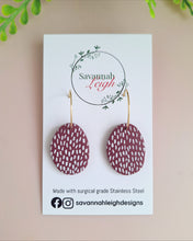 Load image into Gallery viewer, Alena Hoops- Burgundy Spots
