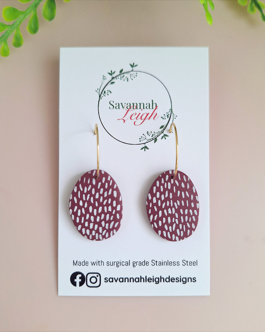 Alena Hoops- Burgundy Spots