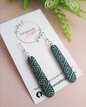 Load image into Gallery viewer, Maia Earrings- Shimmery Green &amp; Black
