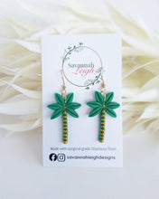 Load image into Gallery viewer, Palm Tree Earrings- Green
